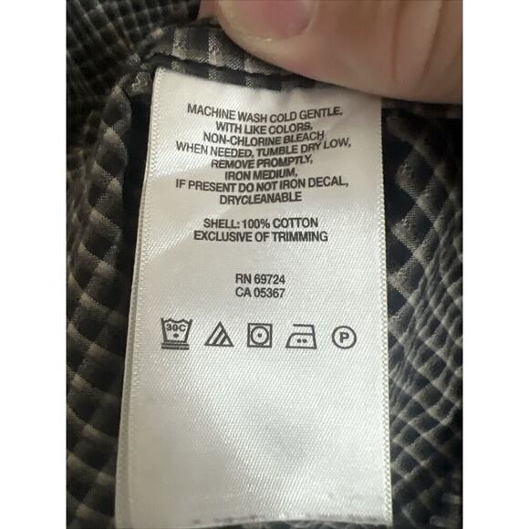 EUC Columbia Shirt Men L Gray Black Check Long Sleeve Fishing Hiking Outdoors - Picture 5 of 6